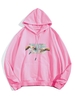 Helping Hands Vintage Graphic Front Pocket Lounge Hoodie Xs Pink