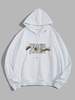 Helping Hands Vintage Graphic Front Pocket Lounge Hoodie Xs White