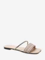 Hemp Flowers Shape Rhinestone Embellish Sandals