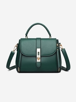High Capacity Much Interlayer Solid Color Shoulder Bag