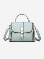 High Capacity Much Interlayer Solid Color Shoulder Bag