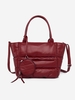 High Capacity Solid Color Puffer Tote Bag with Coin Purse