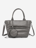 High Capacity Solid Color Puffer Tote Bag with Coin Purse