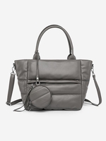 High Capacity Solid Color Puffer Tote Bag with Coin Purse
