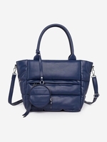 High Capacity Solid Color Puffer Tote Bag with Coin Purse