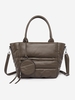 High Capacity Solid Color Puffer Tote Bag with Coin Purse