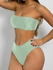 High Cut Bandeau Bathing Suit M Mint green