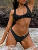 High Cut Bikini Set L Black