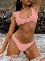 High Cut Bikini Set M Pink