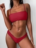 High Cut Cami Bikini Set S Red