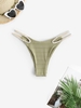 High Cut Strappy Bikini Bottom M Light green