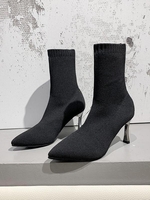High Heel Pointed Toe Stretch Knit Sock Boots