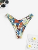High Leg Painting Floral Bikini Bottom L Multi a