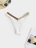High Leg Textured Bikini Bottom L White