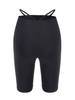 High Rise String Cutout Biker Shorts S Black