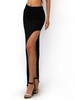 High Slit Maxi Skirt L Black