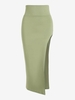 High Slit Maxi Skirt M Light green