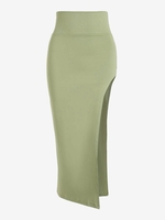 High Slit Maxi Skirt M Light green