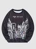 High Street City Graphic Sweatshirt S Black