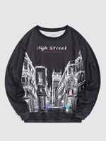High Street City Graphic Sweatshirt S Black