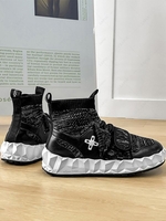 High Top Breathable Hook and Loop Running Shoes
