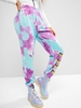 High Waisted Tie Dye Butterfly Jogger Sweatpants M Light purple