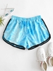 High Waisted Tie Dye Dolphin Shorts S Blue