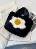 Homemade Eggs Pattern Fluffy Faux Fur Shoulder Bag