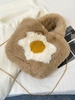 Homemade Eggs Pattern Fluffy Faux Fur Shoulder Bag