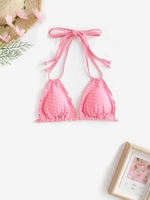 Honeycomb Textured Bikini Top L Light pink