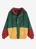 Hooded Color Block Corduroy Jacket M Green