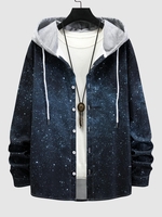 Hooded Galaxy Print Shirt S Multi a