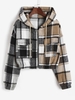 Hooded Plaid Cropped Jacket S Multi a