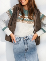 Hooded Pocket Slit Teddy Vest Coat Deep coffee