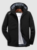 Hooded Reflective Design Zip Up Windbreaker Jacket Xl Black