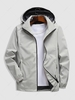 Hooded Reflective Design Zip Up Windbreaker Jacket Xl Light yellow
