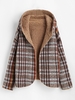 Hooded Reversible Open Front Fluffy Teddy Coat S