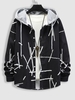 Hooded Stripes Graphic Shirt Xxl Multi a