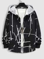 Hooded Stripes Graphic Shirt Xxl Multi a