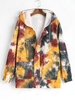 Hooded Tie Dye Corduroy Fleece Zip Up Jacket Xl Yellow
