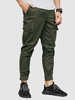 Hook & Loop Fastener Leg Solid Color Cargo Pants Xxl Deep green