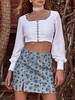 Hook and Eye Chiffon Knot Open Back Crop Top M White