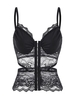 Hook-and-eye Cut Out Bustier Cami Top M Black