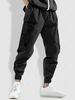 Hook and Loop Pocket Solid Color Jogger Cargo Pants Xl Black