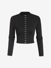 Hook Front Mock Neck Crop T Shirt L Black