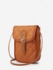 Horn Button PU Leather Small Crossbody Bag