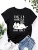 Horrible Idea Cat Print Short Sleeve T Shirt S Black