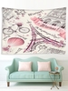 Hot Balloon Eiffel Tower Print Wall Hanging Tapestry