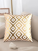 Hot Stamping Rhombus Geometric Pillow Case