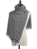 Houndstooth Cashmere Fringe Scarf